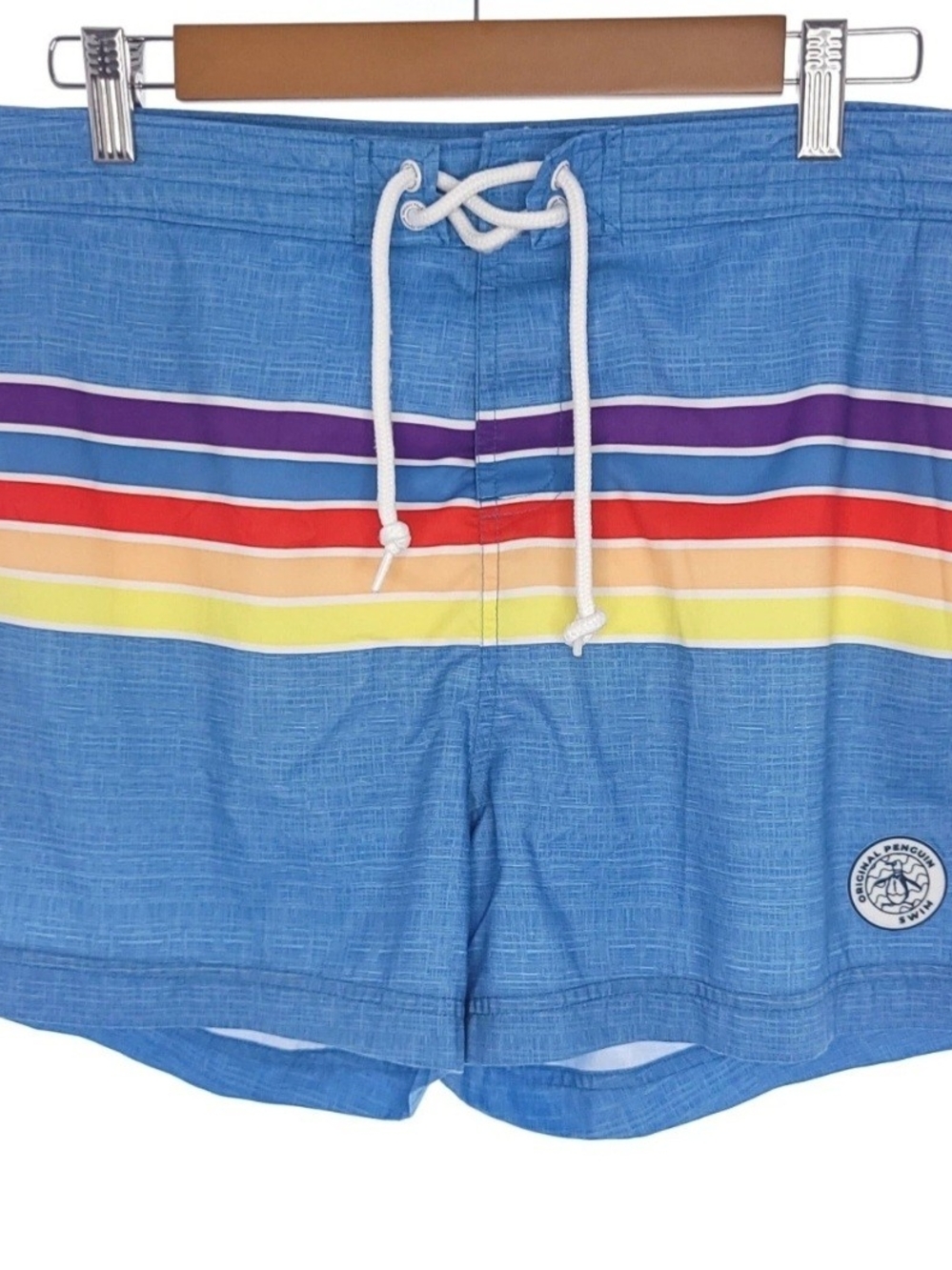 Original Penguin Mens Swim Trunks Size 34 Striped Mesh Lined